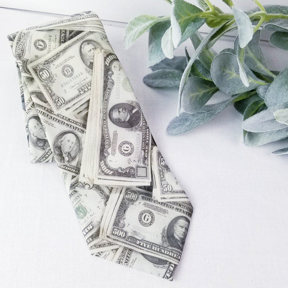 Vintage 1994 Ralph Marlin 'US money' necktie